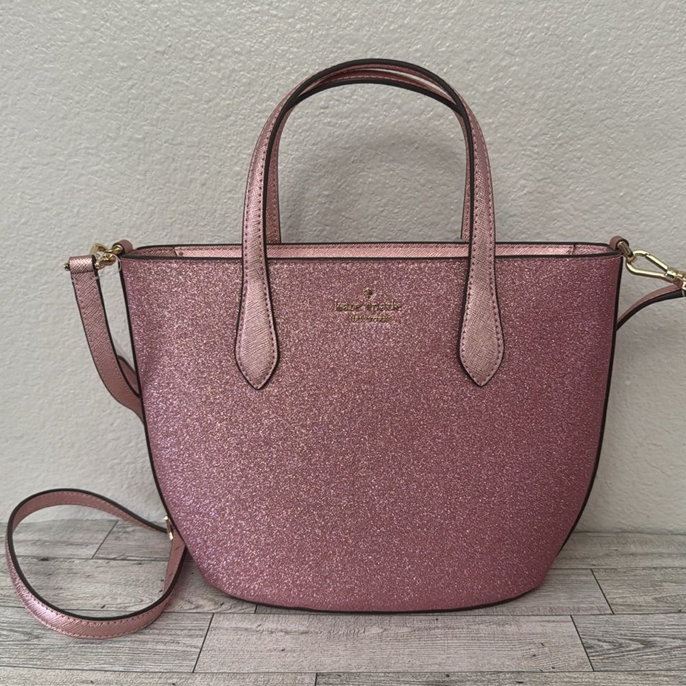 Kate Spade New York Pink Glimmer Glitter Satchel NWT